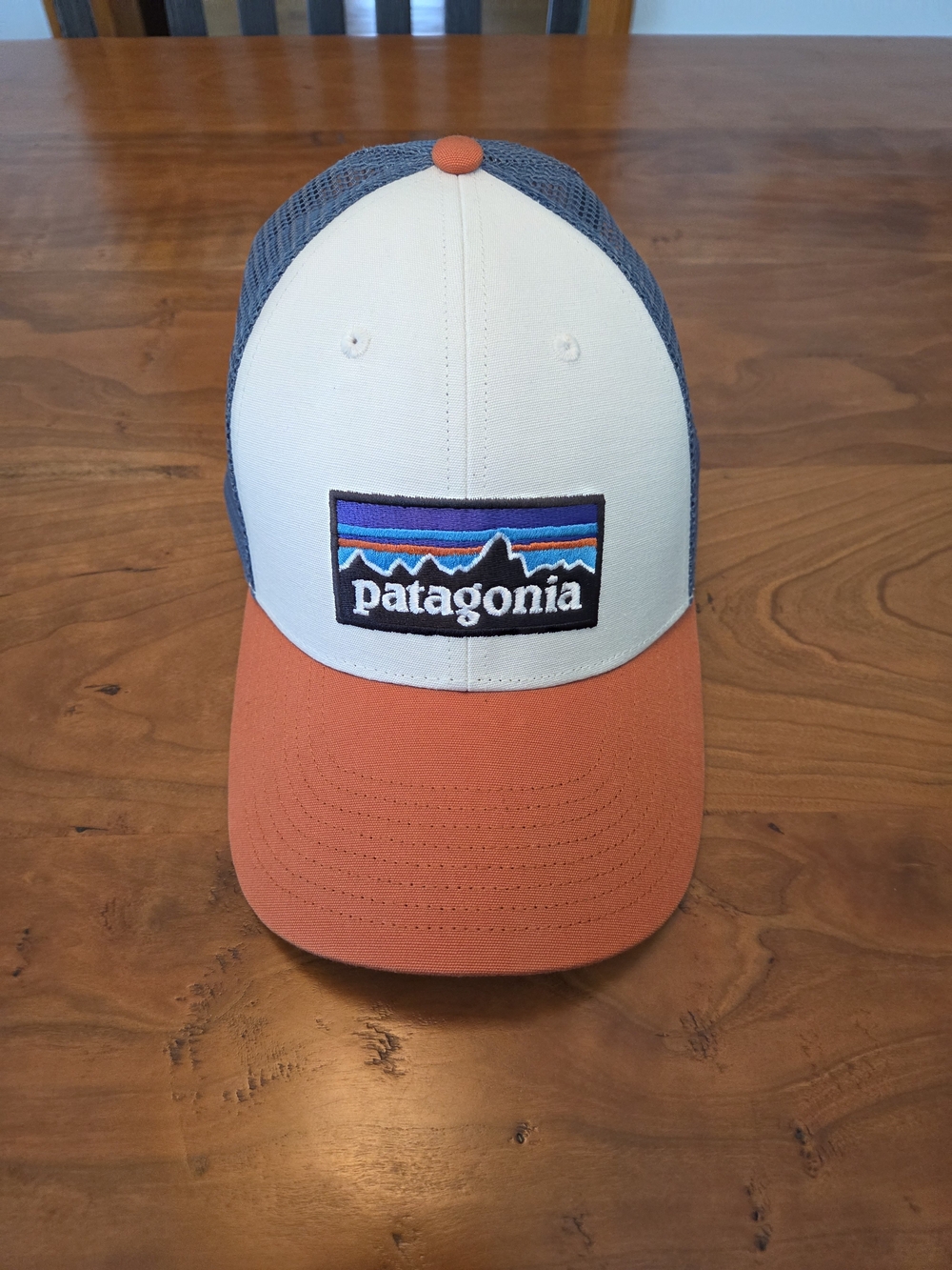 Patagonia Trucker Hat in Orange and Cream And Blue